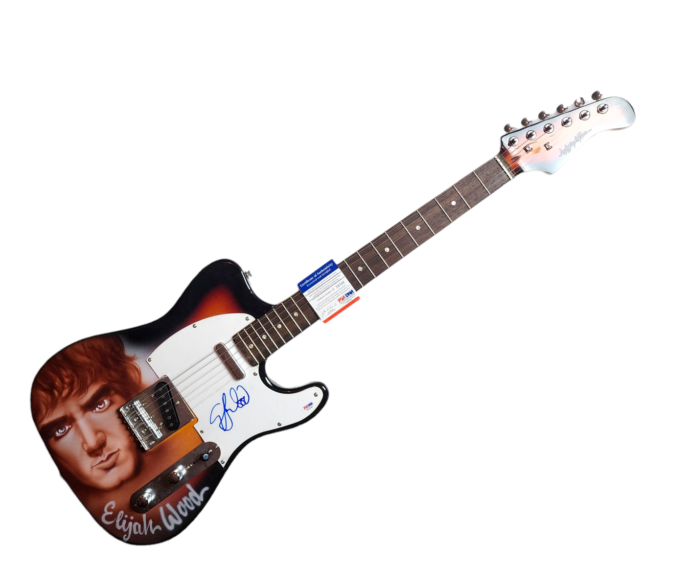 Lord of The Rings Elijah Wood Signed Autographed Hand Airbrushed Painting Guitar