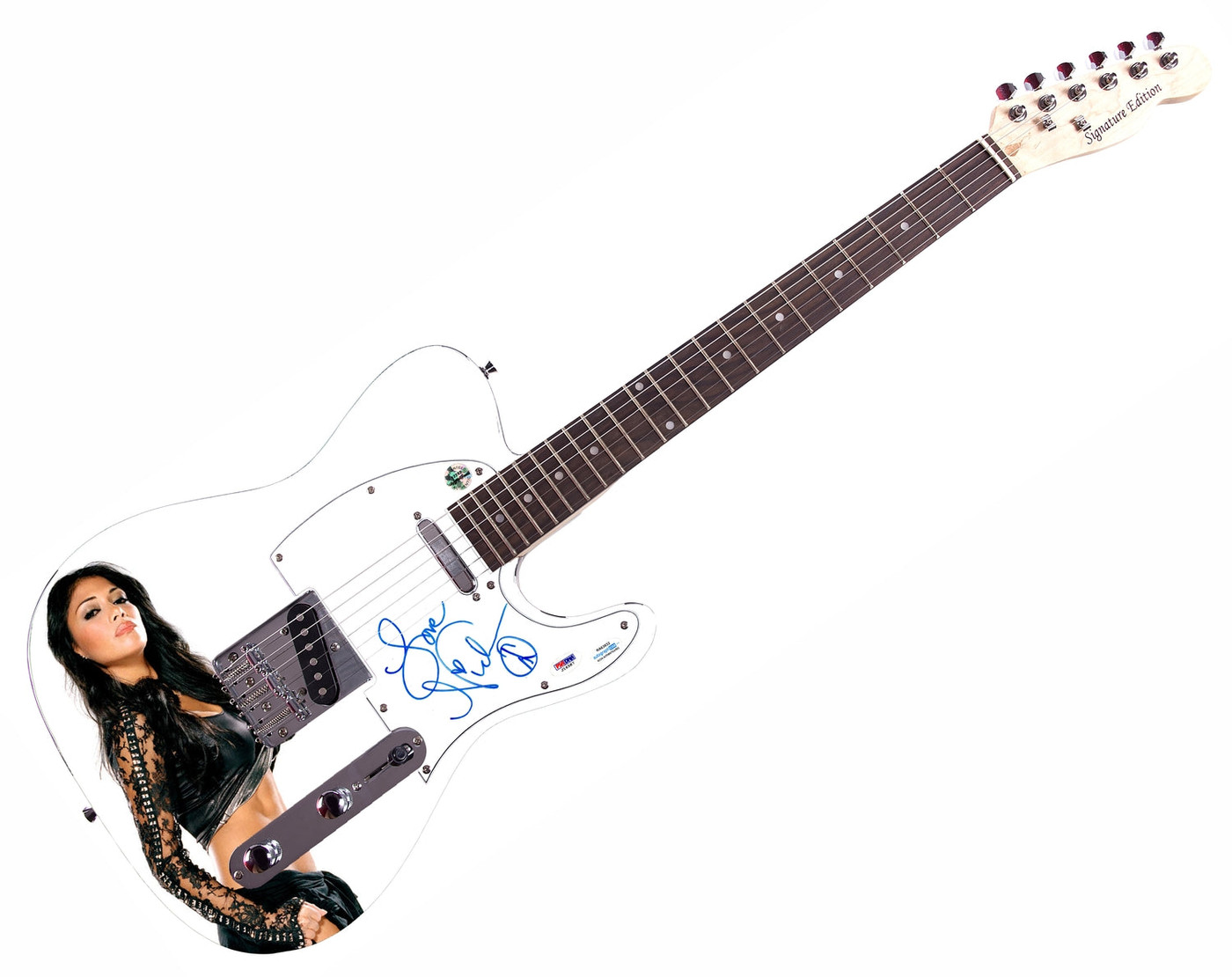 Nicole Scherzinger Signed Custom 1/1 Graphics Photo Guitar ACOA