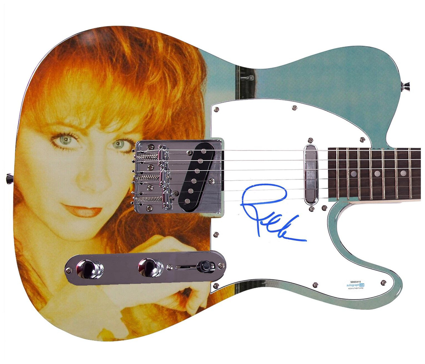 Reba McEntire Signed 1/1 Custom Graphics Guitar ACOA