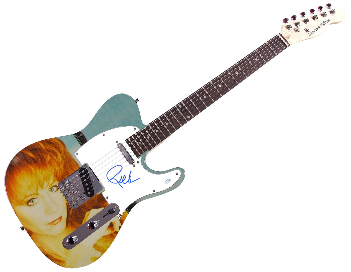 Reba McEntire Signed 1/1 Custom Graphics Guitar ACOA
