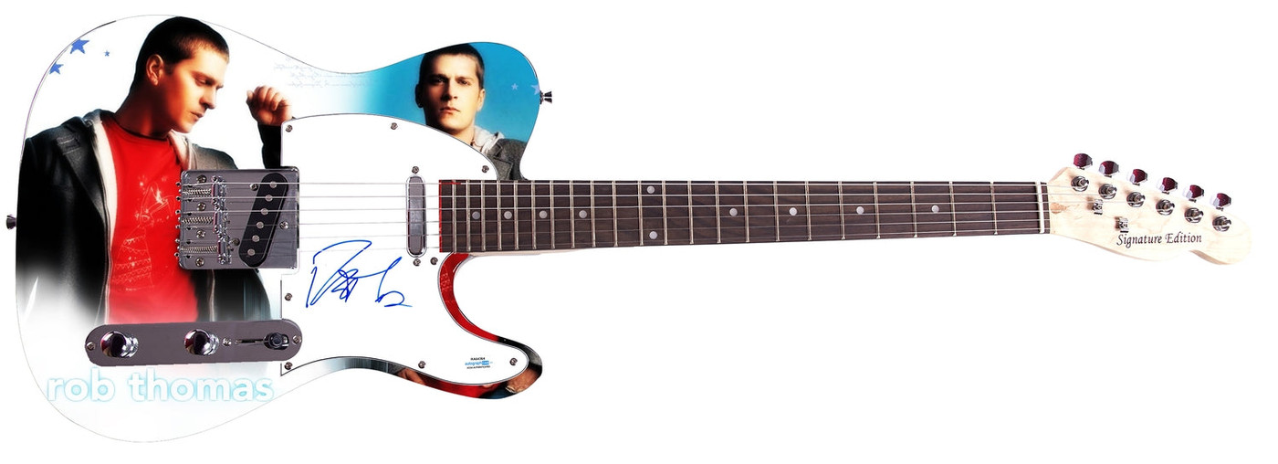 Rob Thomas Matchbox Twenty Autographed Custom 1/1 Graphics Photo Guitar ACOA Version 2