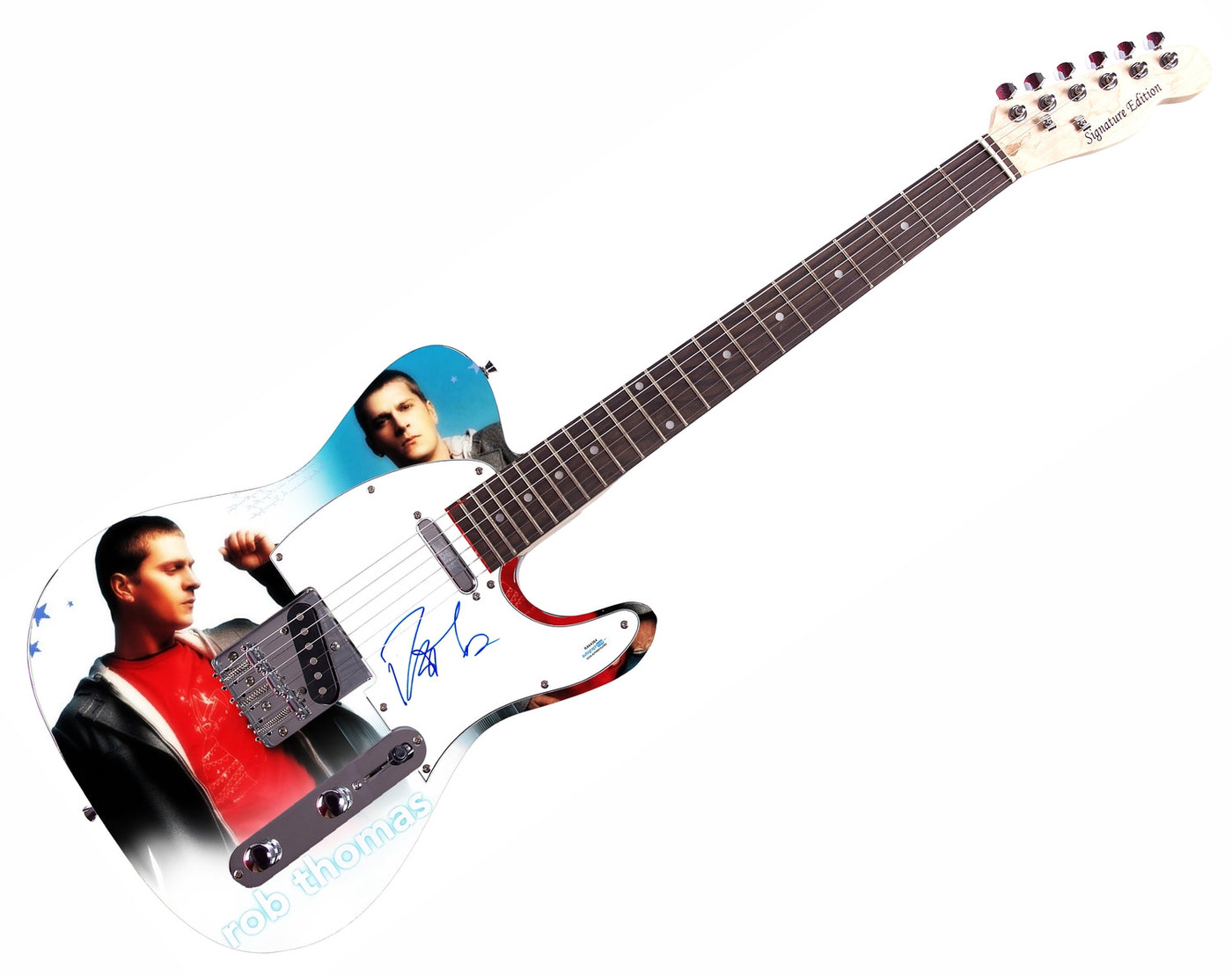 Rob Thomas Matchbox Twenty Autographed Custom 1/1 Graphics Photo Guitar ACOA Version 2