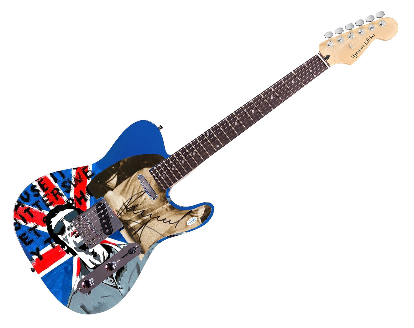 The Verve Richard Ashcroft Signed Graphics Photo Guitar ACOA