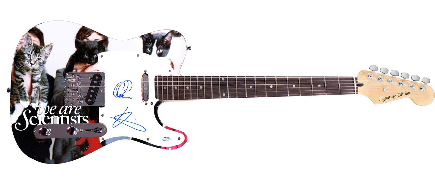 We Are Scientists Signed Custom Graphics Photo Guitar ACOA
