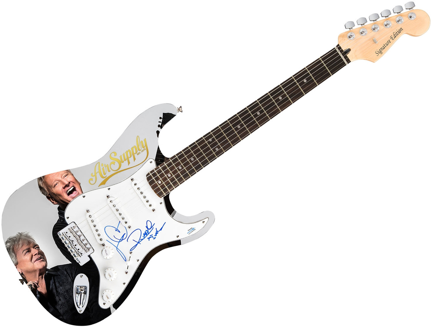 Air Supply Signed Autographed 1/1 Custom Graphics Photo Guitar ACOA