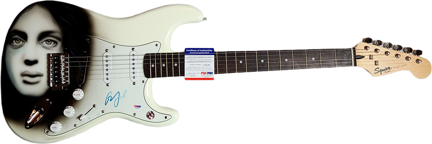Billy Joel Autographed Fender Piano Man LP Airbrushed Painting Guitar UACC AFTAL PSA