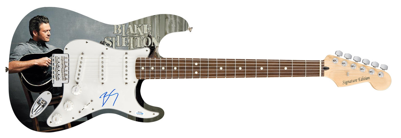 Blake Shelton Signed Autographed Photo Graphics Guitar ACOA Version 1