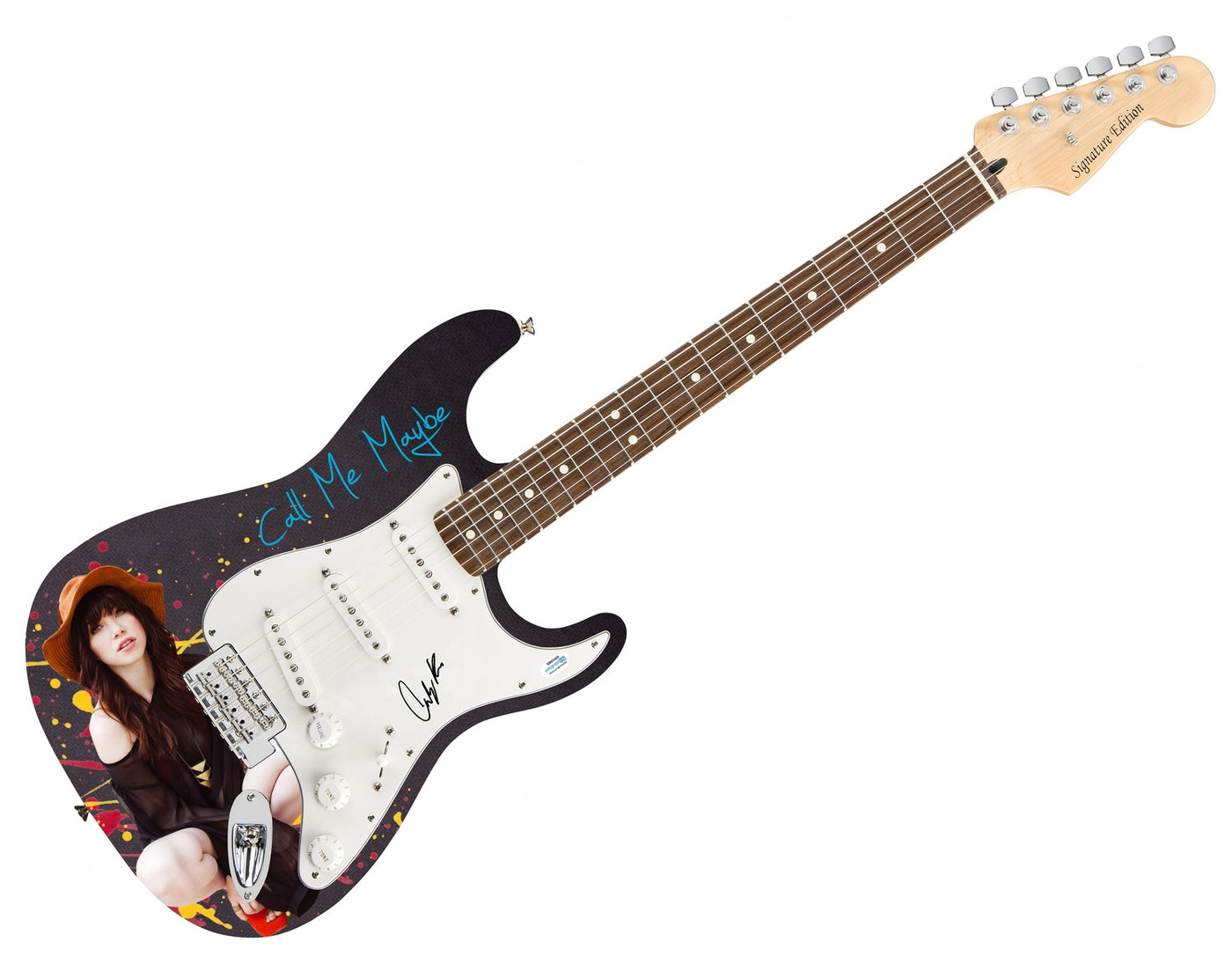Carly Rae Jepson Call Me Maybe Signed 1/1 Custom Graphics Guitar ACOA