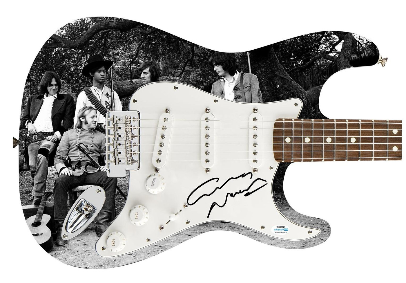 Graham Nash Signed Autographed 1/1 Custom Graphics Photo Guitar ACOA Version 3
