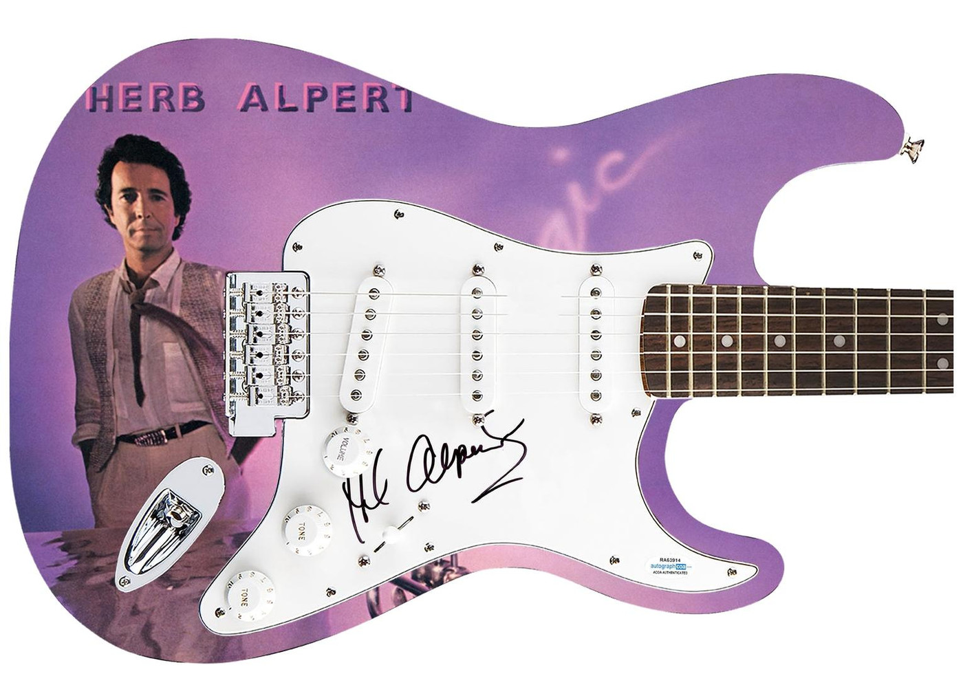 Herb Alpert Signed Autographed 1/1 Custom Graphics Photo Guitar ACOA Version 1