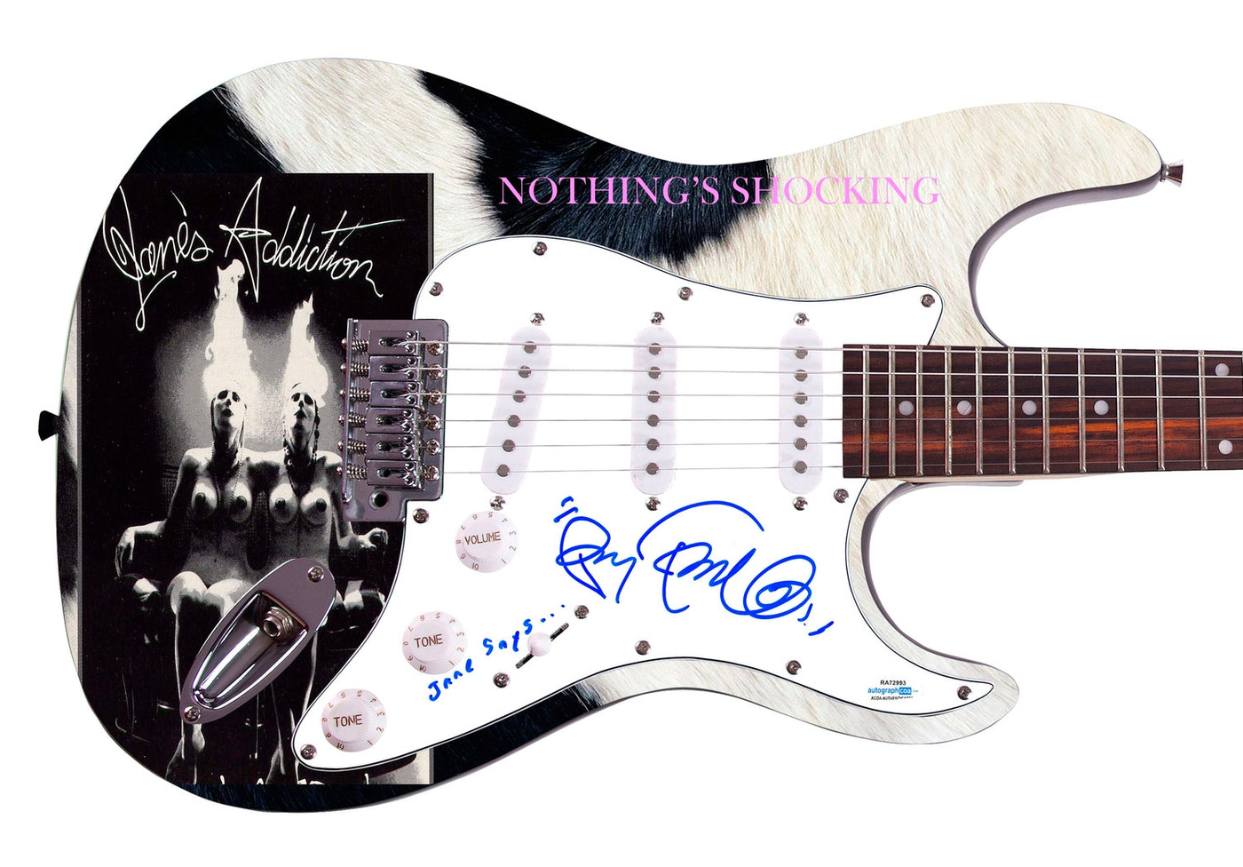 Jane's Addiction Perry Farrell Signed Autographed Graphics Photo Guitar ACOA