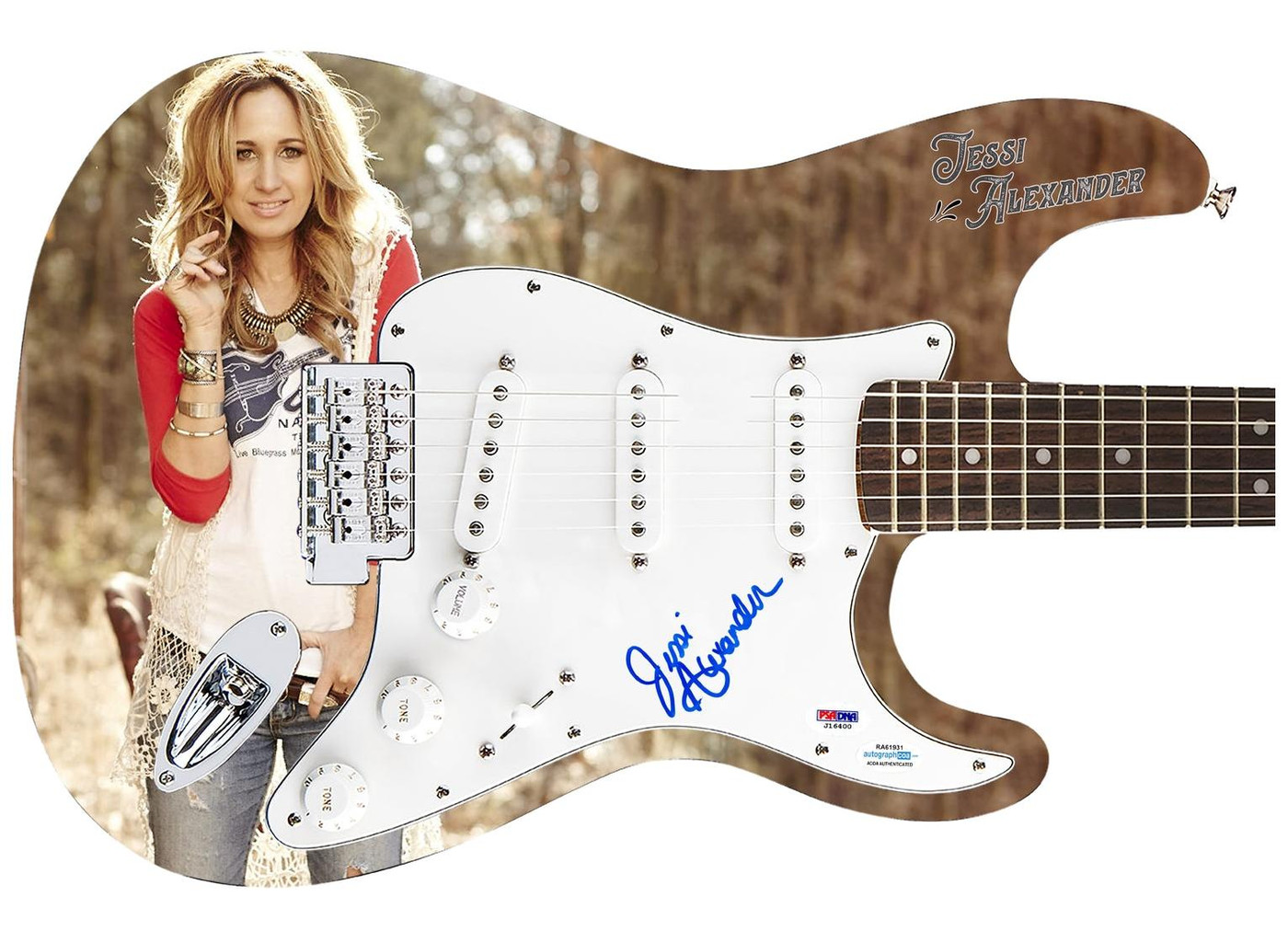 Jessi Alexander Signed Autographed 1/1 Custom Graphics Guitar PSA