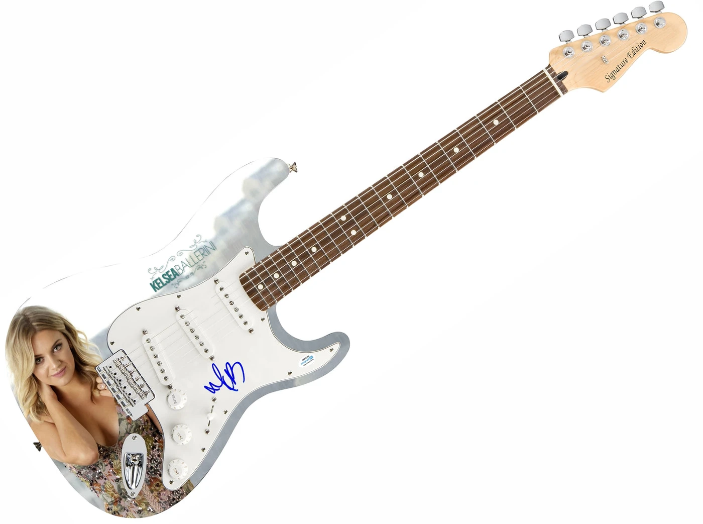 Kelsea Bellerini Signed 1/1 Custom Graphics Photo Guitar ACOA