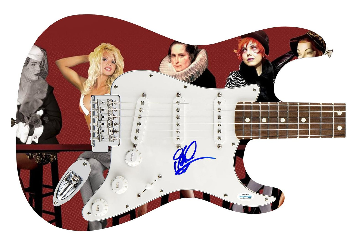 Panic! At The Disco Brendon Urie Autographed 1/1 Custom Graphics Photo Guitar ACOA