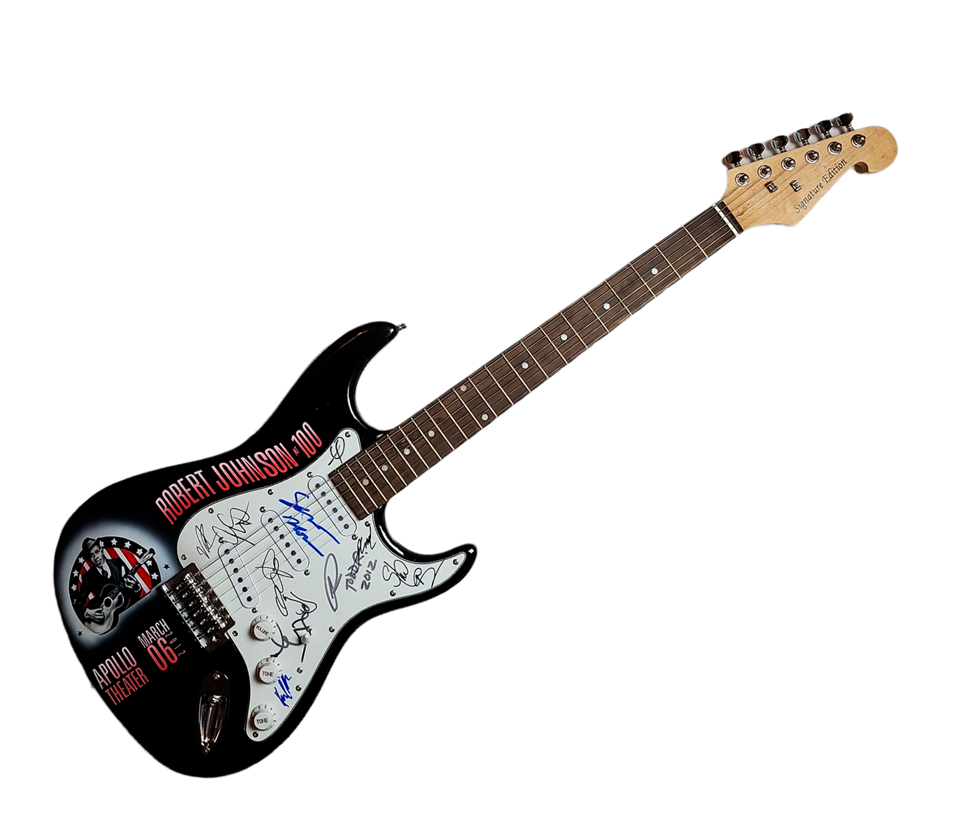 Robert Johnson Tribute Concert Signed Hand Airbrushed Painting Guitar