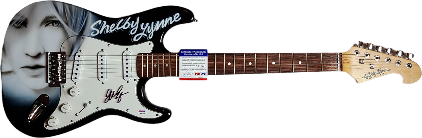 Shelby Lynne Signed Airbrushed Painting Guitar UACC AFTAL RACC TS PSA