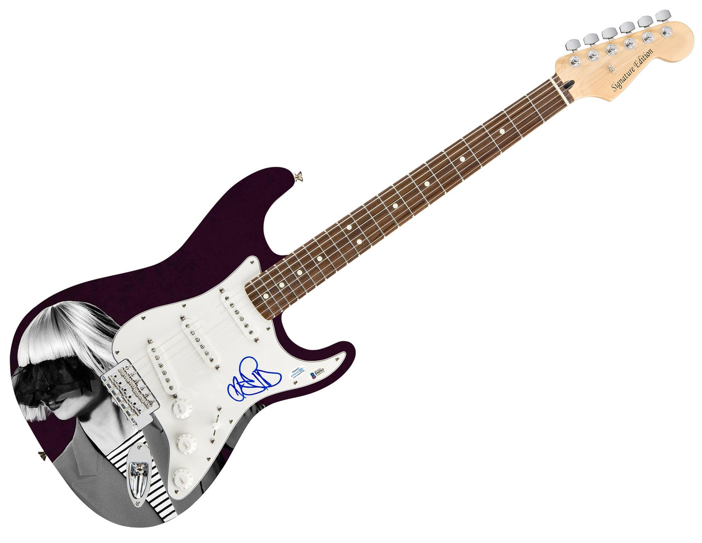 Sia Furler Signed Autographed Photo Graphics Guitar ACOA