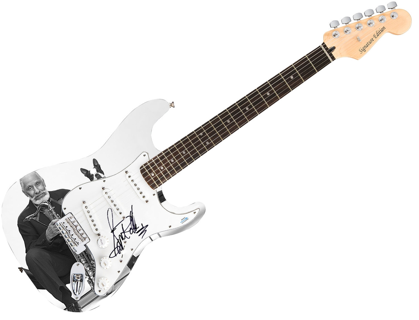 Sonny Rollins Signed Autographed 1/1 Custom Graphics Photo Guitar ACOA