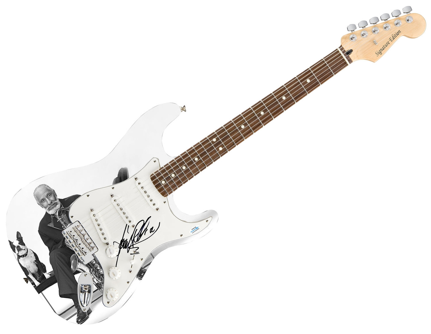 Sonny Rollins Signed Autographed Photo Graphics Guitar ACOA