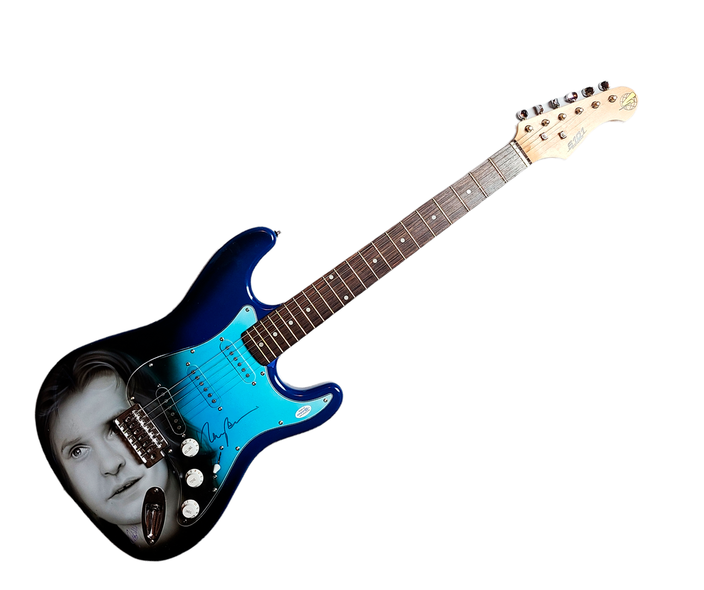 The Kinks Ray Davies Autographed Hand Airbrushed Painting Guitar UACC AFTAL ACOA
