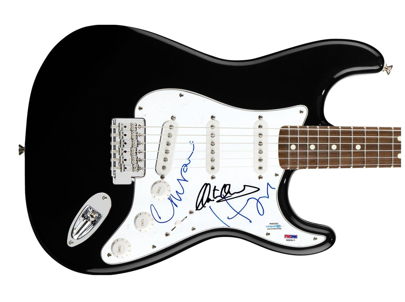 The Pretenders Chrissie Hynde Signed Autographed Guitar Martin Chambers ACOA PSA