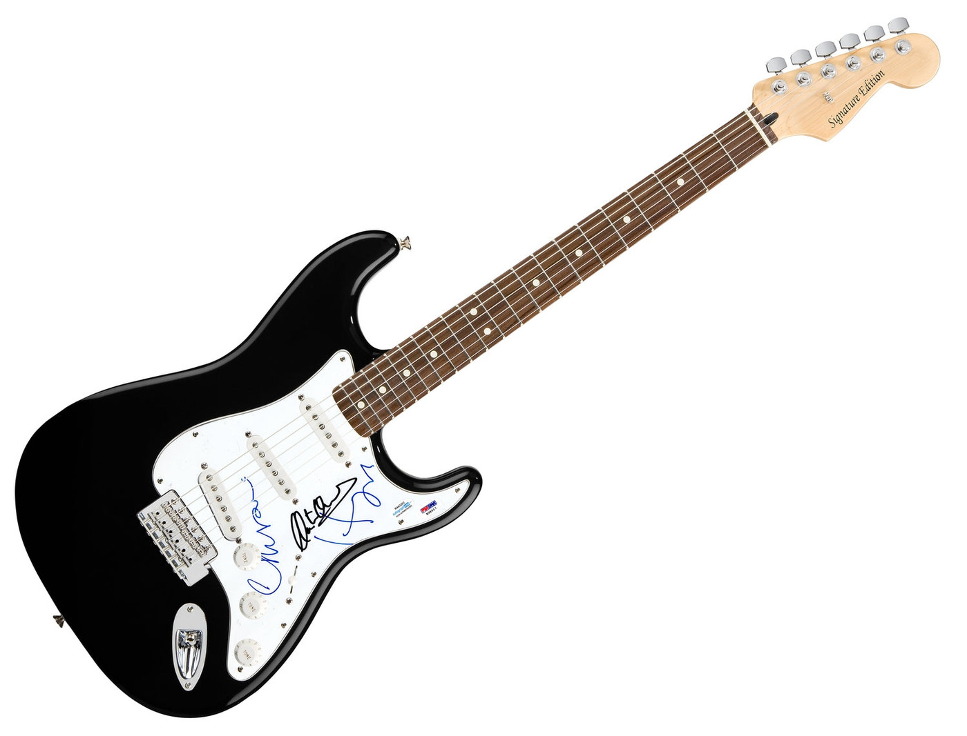 The Pretenders Chrissie Hynde Signed Autographed Guitar Martin Chambers ACOA PSA