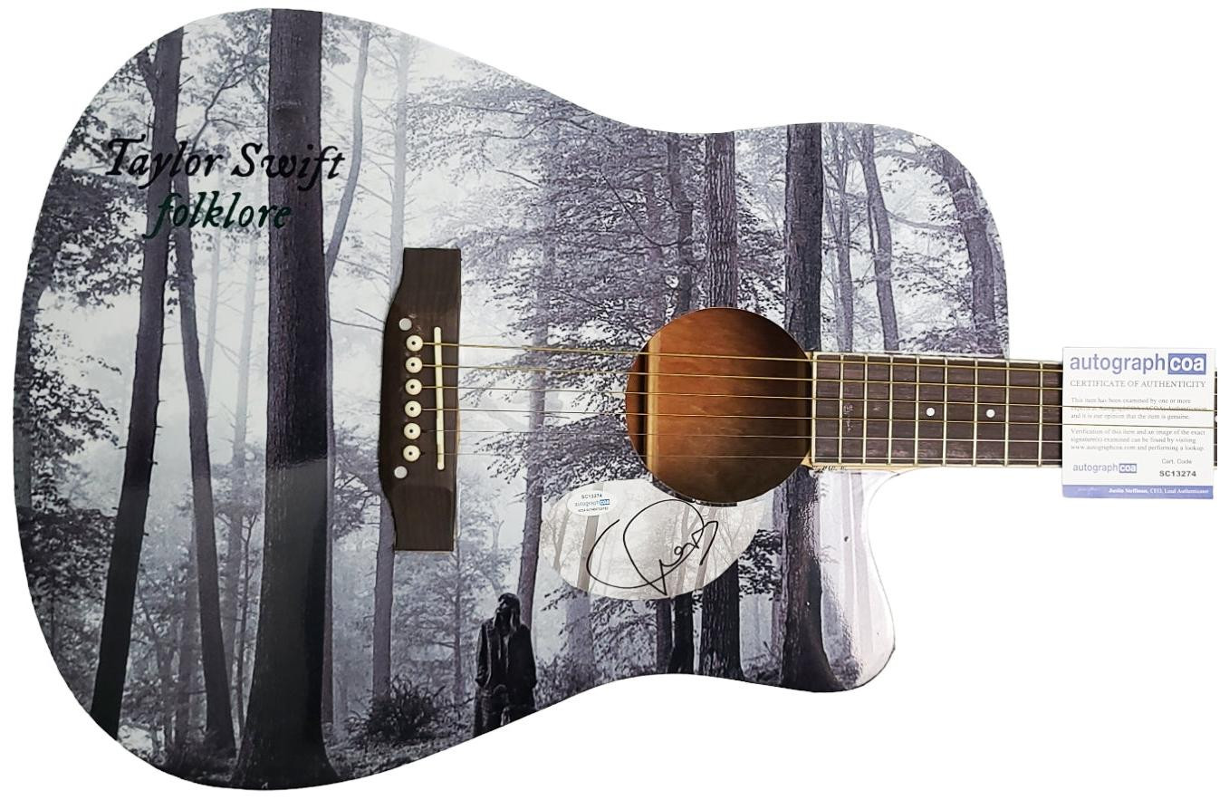 Taylor Swift Signed Autographed Custom Folklore Graphics Acoustic