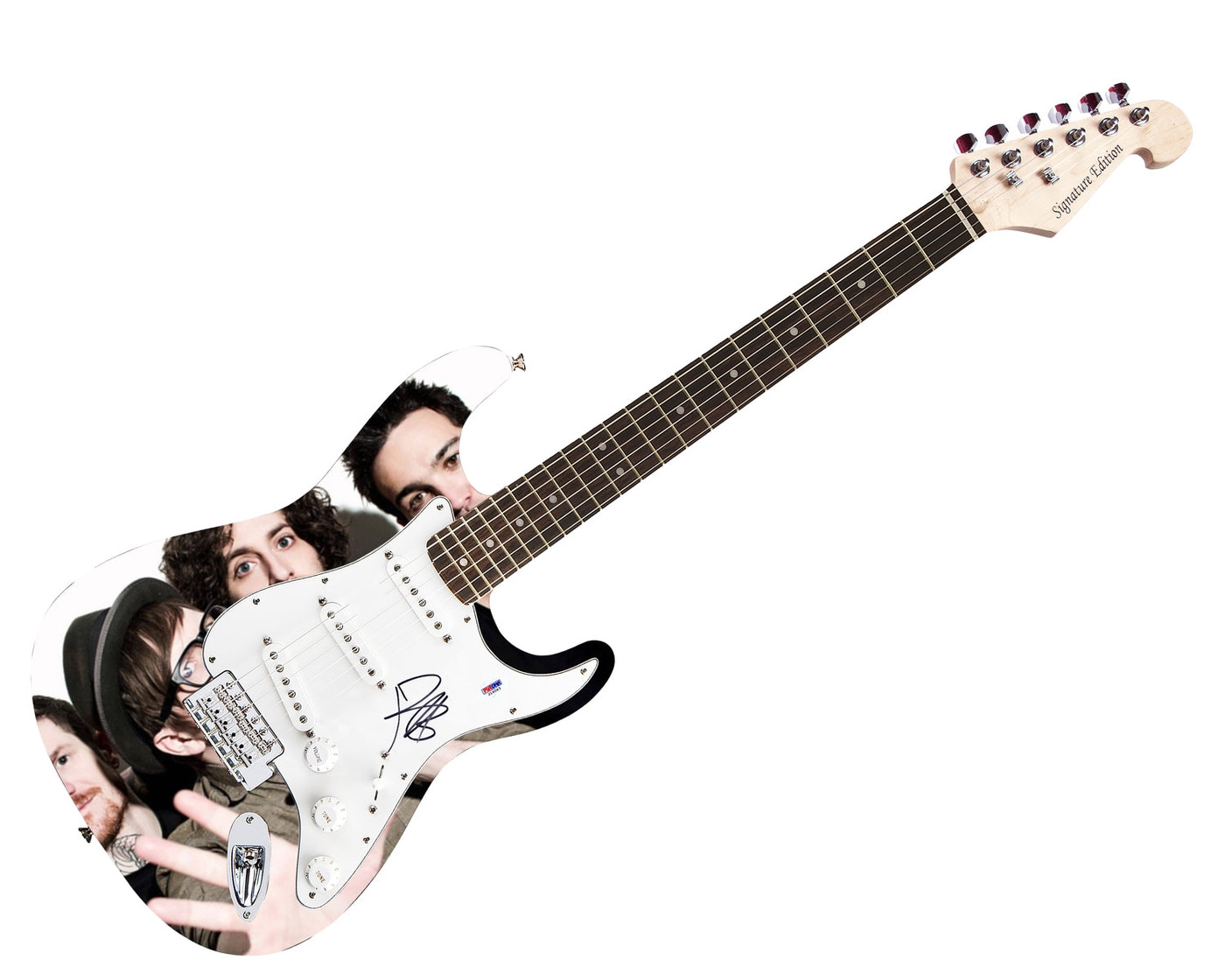 Fall Out Boy Patrick Stump Signed 1/1 Custom Graphics Guitar JSA