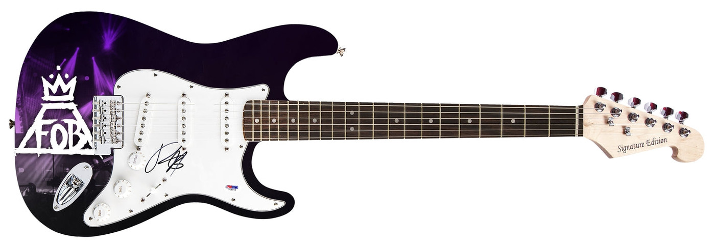 Fall Out Boy Patrick Stump Signed Autographed 1/1 Custom Graphics Guitar