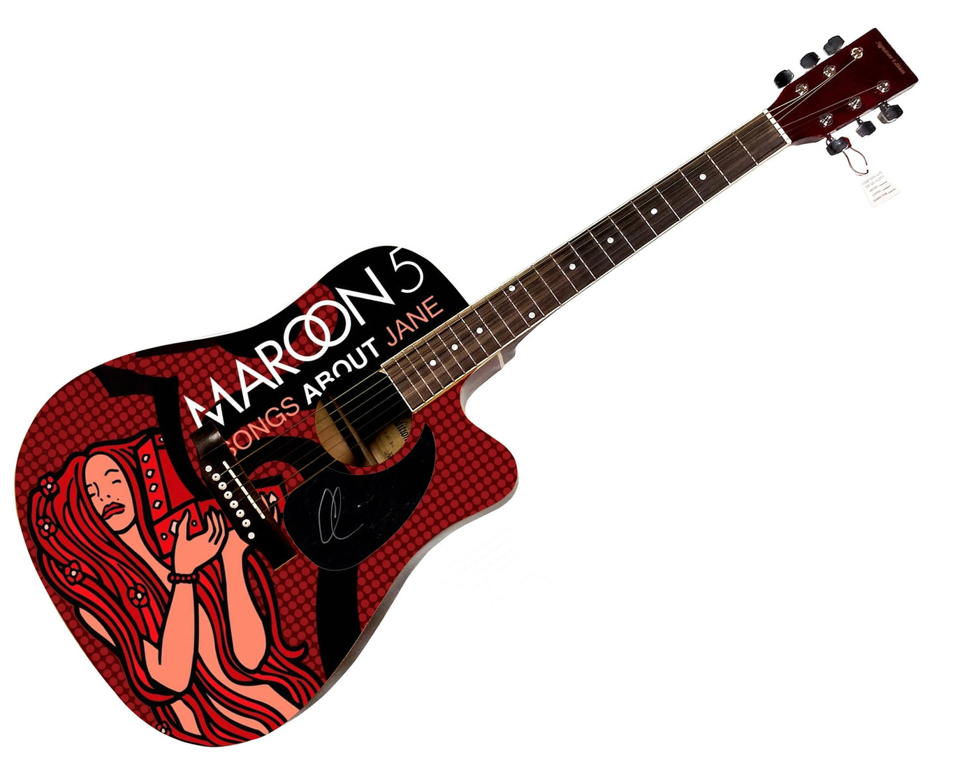 Adam Levine Autographed Maroon 5 Songs About Jane Lp Graphics Acoustic Guitar