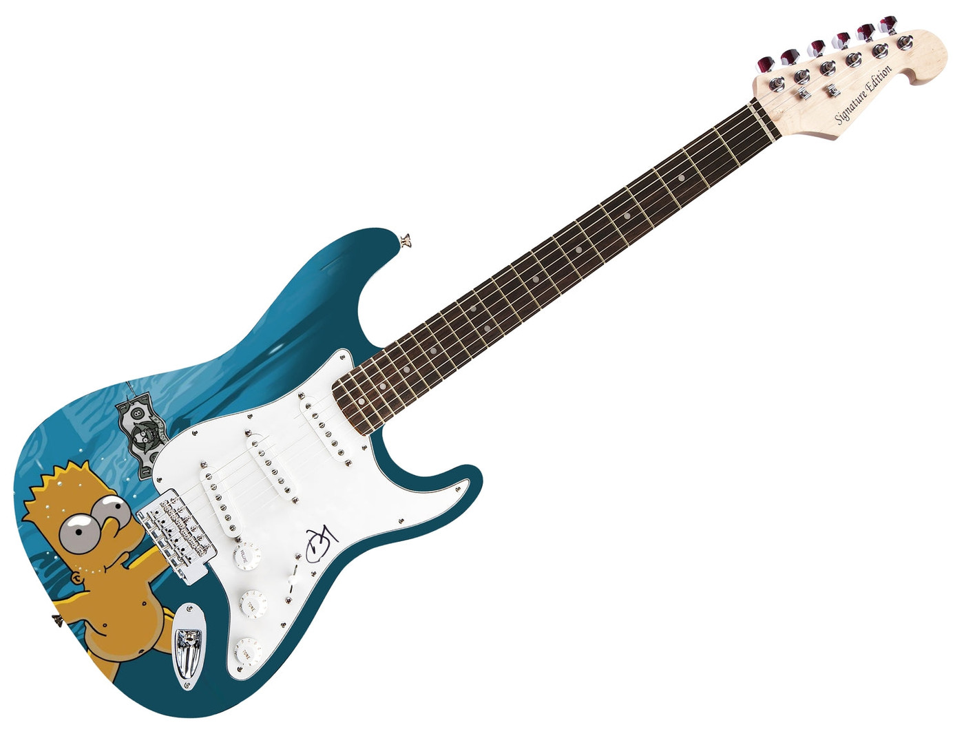 Dave Grohl Signed Graphics Guitar - COA - Unique Nevermind Lp Tribute