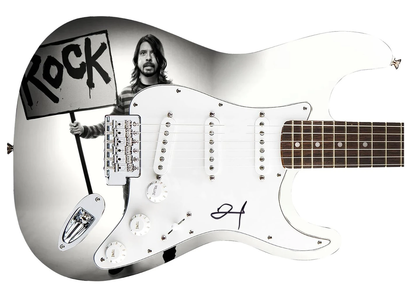 Dave Grohl Signed Guitar - COA - Rock Legacy Tribute Graphics