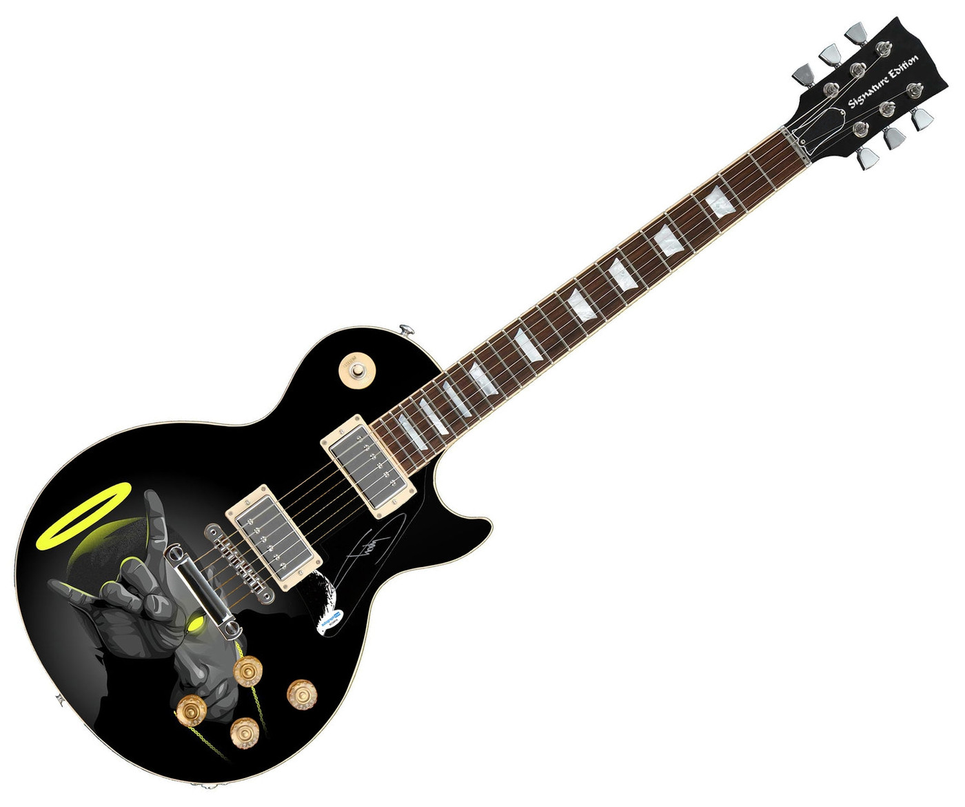 Eminem Devil/Angel Signed 1/1 Custom Graphics Electric Guitar ACOA