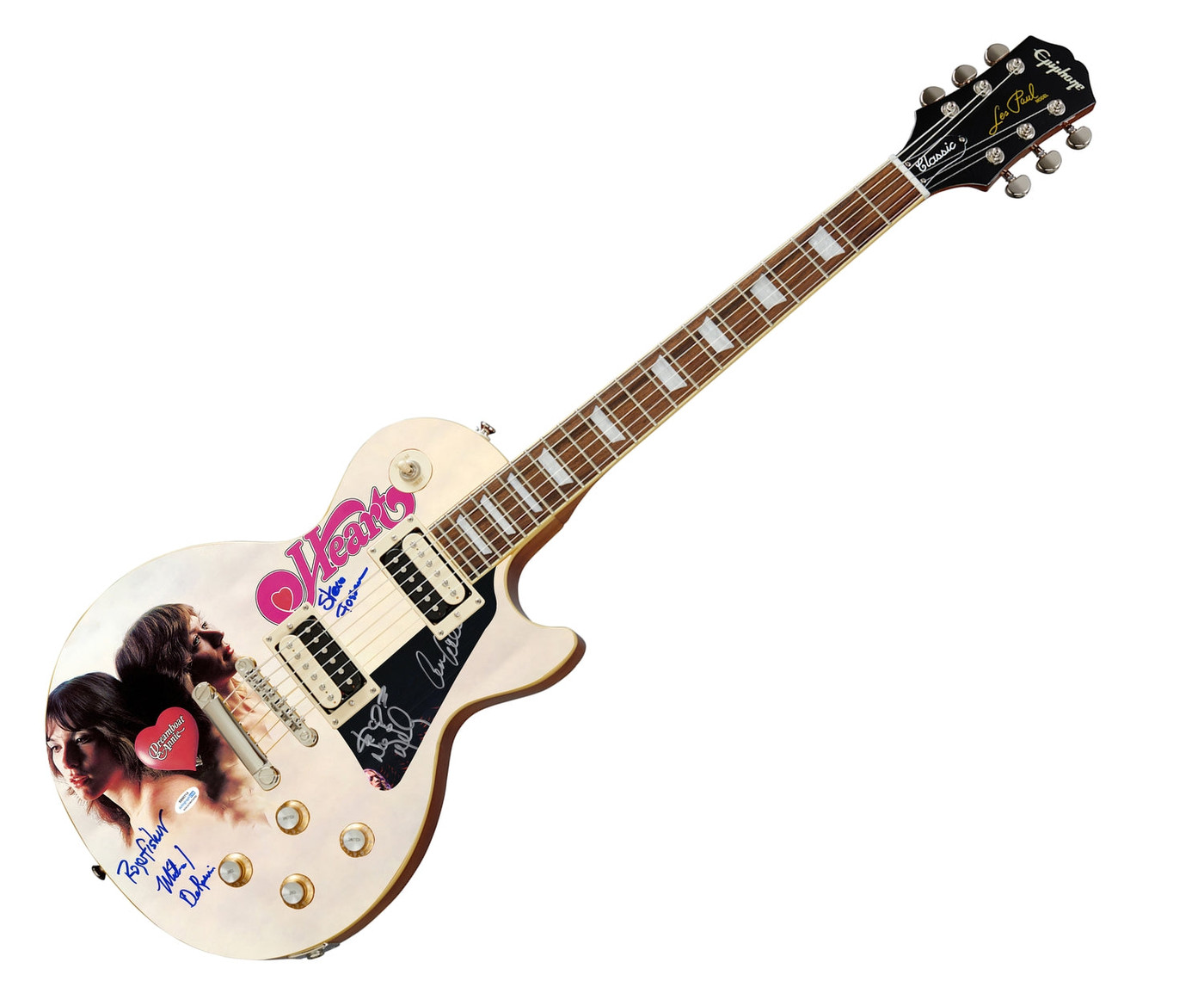 Heart Signed Epiphone Les Paul Custom Graphics Guitar Exact Proof ACOA Version 1