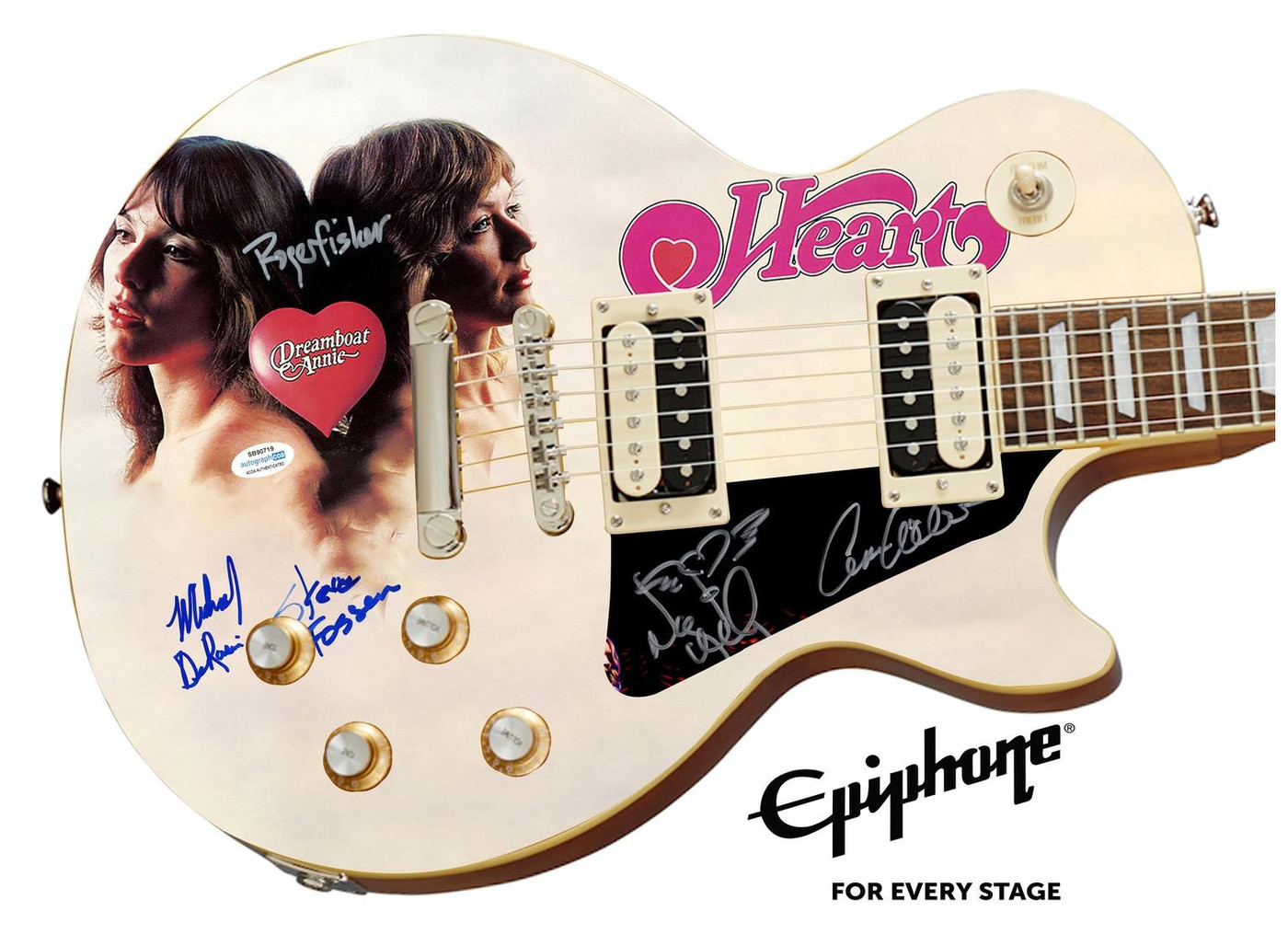 Heart Signed Epiphone Les Paul Custom Graphics Guitar Exact Proof ACOA Version 3