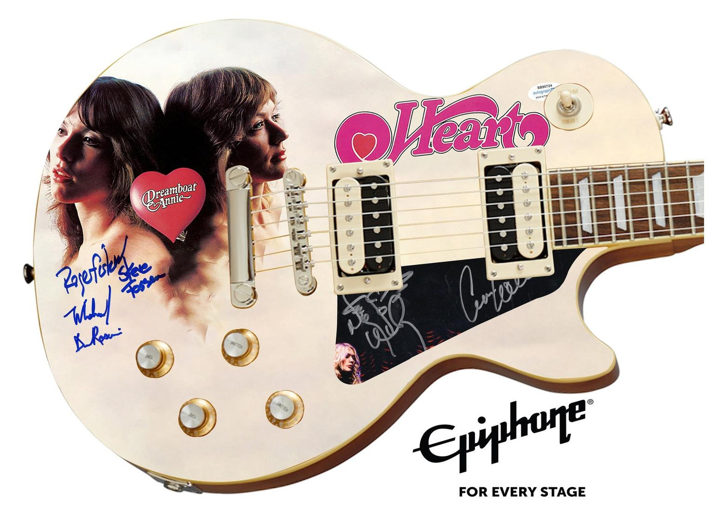 Heart Signed Epiphone Les Paul Custom Graphics Guitar Exact Proof ACOA Version 7