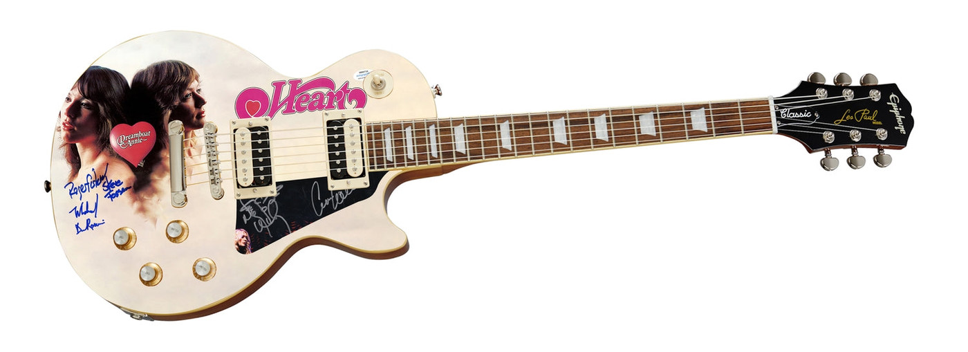 Heart Signed Epiphone Les Paul Custom Graphics Guitar Exact Proof ACOA Version 7