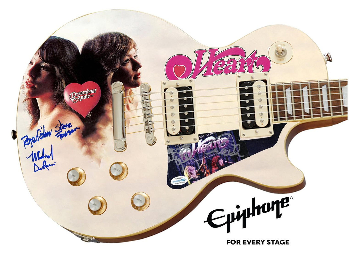 Heart Signed Epiphone Les Paul Custom Graphics Guitar Exact Proof ACOA Version 8