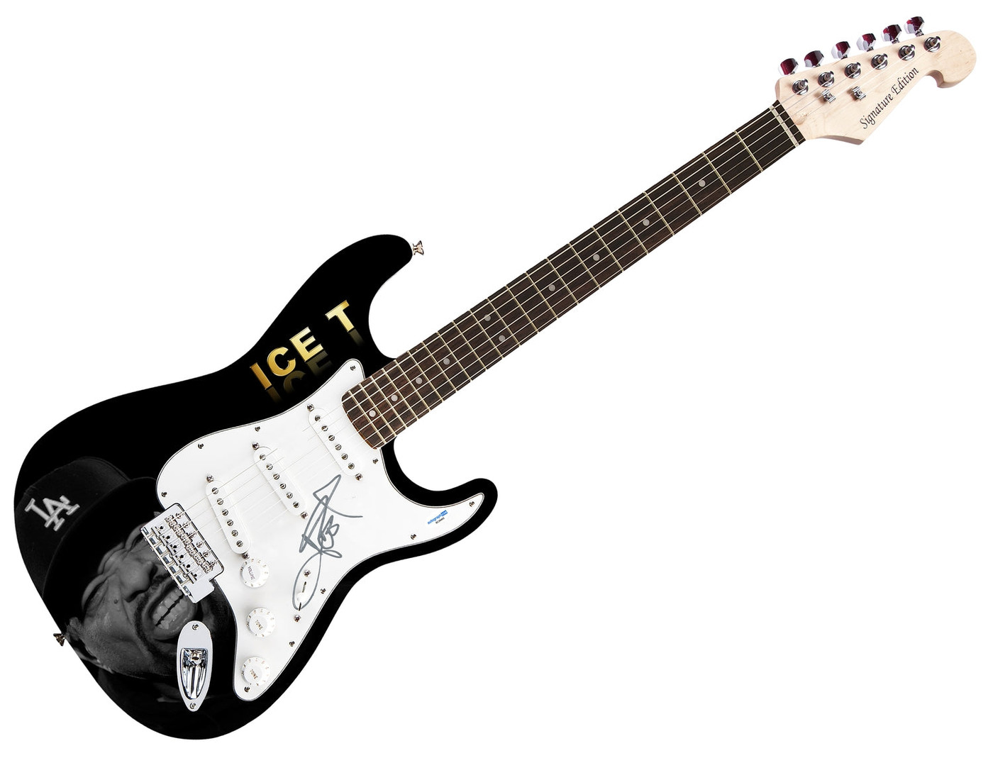 Ice T Signed "Grit n Grind" Custom Graphics Guitar ACOA