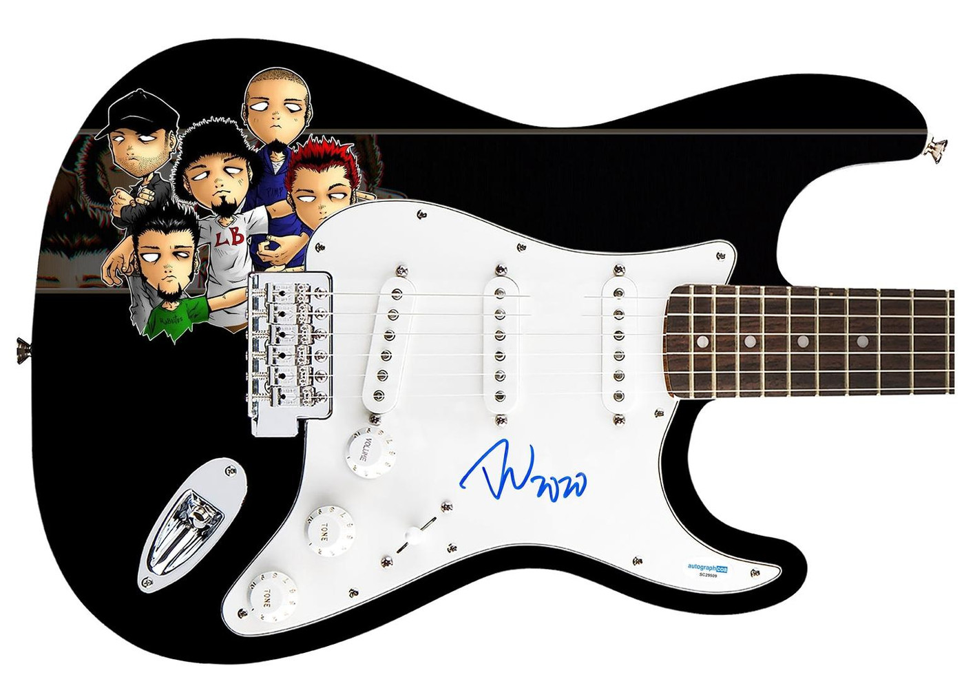 Limp Bizkit Fred Durst Autographed "Cartoon Chaos" Custom Graphics Guitar ACOA