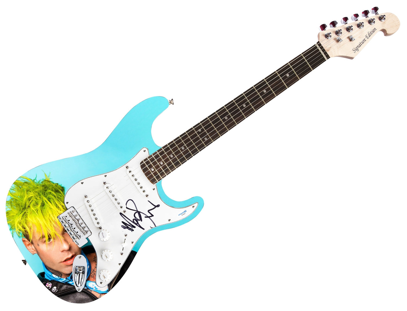 Mod Sun Signed 1/1 Custom Graphics Guitar Avril Lavigne ACOA