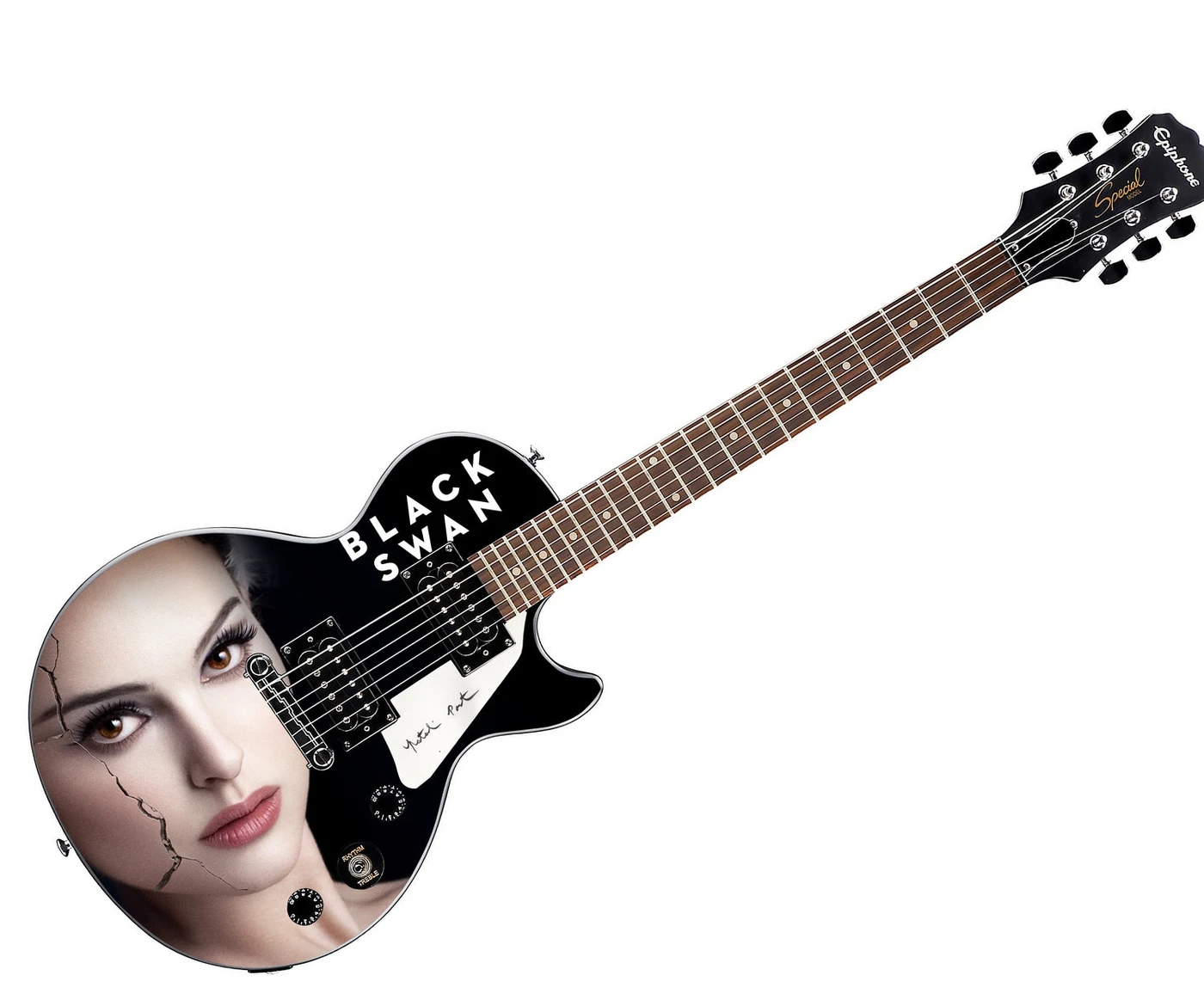 Natalie Portman Signed "Black Swan" Custom Gibson Epiphone Graphics Guitar