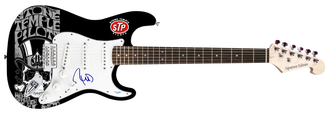 Robert Deleo Signed Stone Temple Pilots Custom Graphics Guitar ACOA