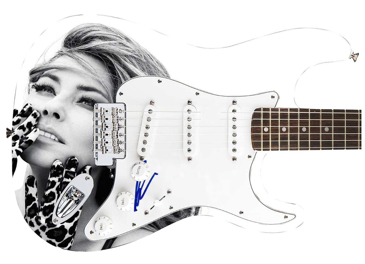 Shania Twain Signed "Glamour and Grace" Custom Graphics Guitar ACOA