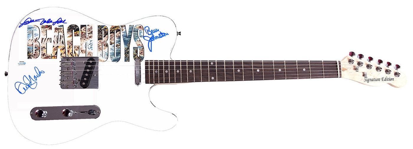 The Beach Boys Johnston Marks Mike Love Autographed Graphics Guitar Exact Proof ACOA
