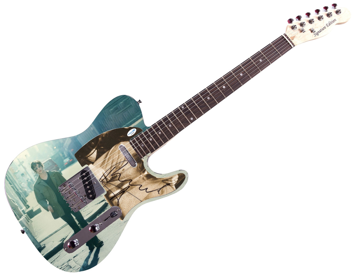 The Verve Richard Ashcroft Signed Custom Graphics Guitar ACOA