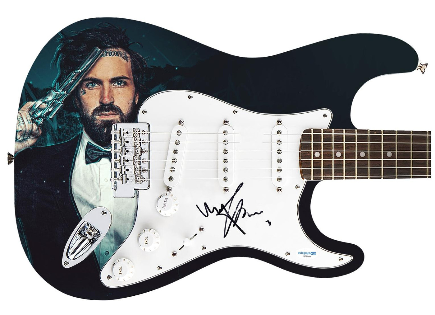 Yelawolf Signed Signature Edition Custom Graphics Guitar ACOA