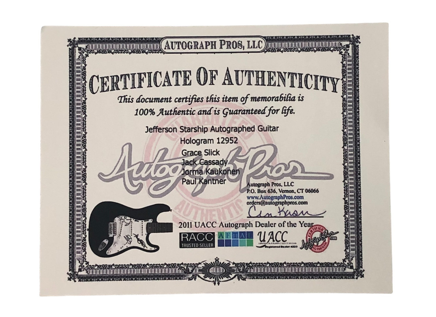 Jefferson Starship Signed Signature Edition Guitar