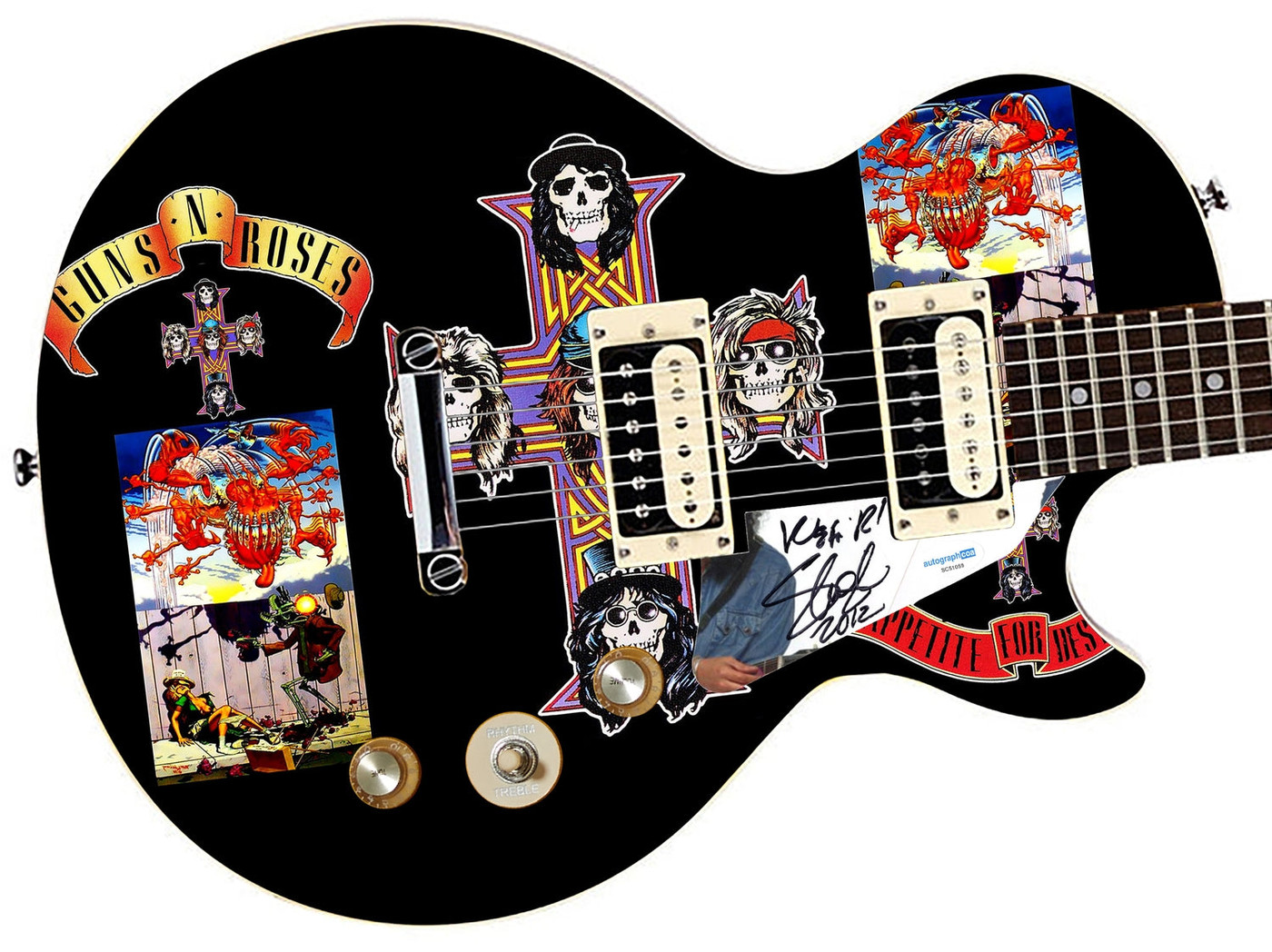 Slash of Guns N Roses Autographed Custom Graphics His Model