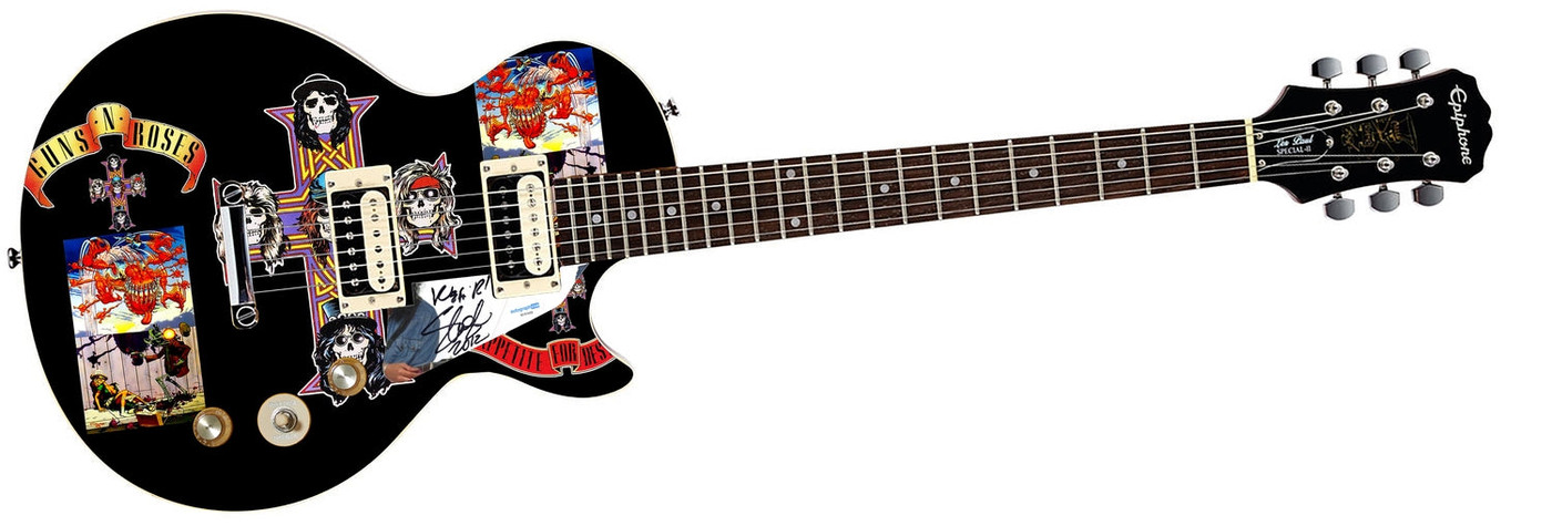 Slash of Guns N Roses Autographed Custom Graphics His Model Epiphone Guitar Version 1